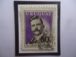 Stamps Uruguay -  Dr. Carlos José Vaz Ferreira (1872-1958) Abogado Filosofo, Rector, Autor.