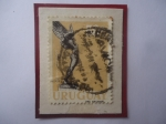 Stamps Uruguay -  Monumento Diosa Alada- y AVIÓN- Serie: Capitan Boiso Lanza- Sello de 50 Céntimos, Año 1960.