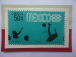 Sellos de America - M�xico -  Water Polo - Serie: Juego Olímpicos  de Verano 1968- Ciudad de México (IV)- Sello de 50 céntavos,Mx.