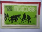 Stamps Mexico -  Hockey - Serie: Juego Olímpicos  de Verano 1968- Ciudad de México (IV)- Sello de 50 Centavos,Mx.