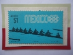Sellos de America - M�xico -  Remo - Serie: Juego Olímpicos  de Verano 1968- Ciudad de México (IV)- Sello de 1 $ Peso,Mx.