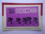 Sellos de America - M�xico -  Ciclismo- Serie: Juego Olímpicos  de Verano 1968- Ciudad de México (III)- Sello de 80 Ctvos,Mx.