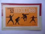 Stamps Mexico -  Esgrima - Serie: Juego Olímpicos  de Verano 1968- Ciudad de México (III)- Sello de 2 $ Pesos,Mx.