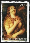 Stamps S�o Tom� and Pr�ncipe -  Pintores 1990, María Magdalena - Tizian