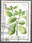 Stamps : Africa : S�o_Tom�_and_Pr�ncipe :  Plantas medicinales 2007, hoja milagrosa (Bryophyllum pinnatum)
