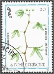 Sellos del Mundo : Africa : Santo_Tom�_y_Principe : Plantas medicinales 2007, árbol sensible gigante (Mimosa pigra)