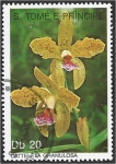 Sellos de Africa - Santo Tom� y Principe -  Orquídeas 1989, Cattleya granulosa