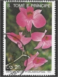 Sellos de Africa - Santo Tom� y Principe -  Orquídeas 1989, Dendrobium phalaenopsis