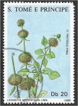 Sellos de Africa - Santo Tom� y Principe -  Plantas medicinales 2007, Leonotis nepetifolia
