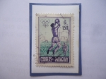 Sellos de America - Paraguay -  Football- Juegos Olímpicos de Verano 1960-Roma_ Sello de 1,50 Gs-Guaraní Paraguayo.