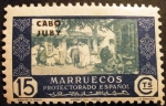 Stamps Spain -  Cabo Juby. Sellos de Marruecos español sobrecargados. Comercio