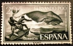 Stamps Spain -  Fernando Poo. Día del sello.Ballena Franca Austral  