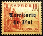 Sellos de Europa - Espa�a -  IFNI. Sellos de España de 1940  Habilitados