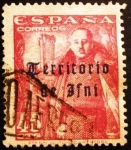 Sellos de Europa - Espa�a -  IFNI. Sellos de España de 1948.  Habilitados