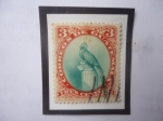 Stamps Guatemala -  Quetzal (Pharomachous  mocinno)- Sello de 3 Ctvos. Año 1935.