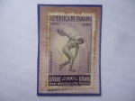Stamps Panama -  Discóbolo de Mirón- Pro Educación Física-Apoyo a los Deportes en Masa-Sello de 0.01 Ctvo Año 1950