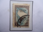 Stamps Argentina -  Mapa América del Sur y Rep.de Argentina-Serie:Oficial-Sobreimpreso con 