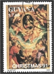Sellos del Mundo : America : Guyana : Navidad de 1991, Virgen y el niño con ángeles, de Rubens