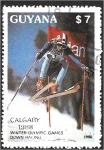 Stamps Guyana -  Juegos Olímpicos de Invierno de 1988 - Calgary, esquí alpino