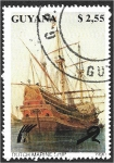 Sellos de America - Guyana -  Barcos, barco de la marina holandesa