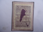 Stamps Argentina -  Censo Nacional 1960- Mapa Rep. de Argentina- Serie: Censo de Población- Sello de 5 pesos, año 1960.