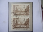 Stamps Argentina -  Tierra del Fuego- Riqueza Austral- Industria Petroquímica- Ganadería- Sello de 5 m$n Peso nacional A