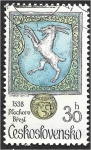 Stamps Czechoslovakia -  Animales en heráldica, antílope (armas de Vlachovo Březí)