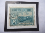 Stamps Peru -  Barrio Obrero -Lima - sello de 50 Ctvos. Peruano,Año 1938.
