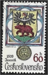 Stamps Czechoslovakia -  Animales en Heráldica, Oso y Águila (Armas de Jeseník)