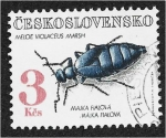 Stamps Czechoslovakia -  Protección de la naturaleza, Escarabajo de aceite violeta (Meloe violaceus)