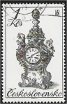 Stamps Czechoslovakia -  Relojes del siglo XVIII, reloj de porcelana rococó (J. Kandler)