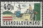 Sellos de Europa - Checoslovaquia -  Bicicletas históricas, Bicicletas, 1910