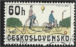 Sellos del Mundo : Europa : Checoslovaquia : Bicicletas históricas, 'Ordinario' y triciclo, 1886