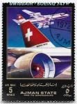 Sellos de Asia - Emiratos �rabes Unidos -  Aviones de pasajeros modernos, Boeing 747, Swissair, Ajman