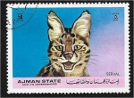Sellos de Asia - Emiratos �rabes Unidos -  Ajman: Grandes felinos, Serval (Leptailurus serval)