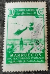 Stamps Spain -  Marruecos español. Paisajes. Cigüeña de Alcázar  