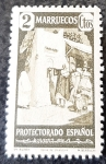 Stamps Spain -  Marruecos español. Tipos diversos. Un buzón