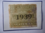 Sellos de America - Guatemala -  U.P.U. 1926- Edificio de Correos y Telégrafos Nacionales- Sello Sobrestampado con 1939 de 1 Ct. Año 