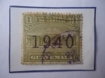 Stamps Guatemala -  U.P.U. 1926- Edificio de Correos y Telégrafos Nacionales- Sello Sobrestampado con 1940 de 1 Ct. Año 