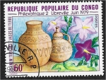 Stamps Republic of the Congo -  Exposición de sellos Philex Afrique 2, Libreville, Solanum torvum, jarrones de arcilla