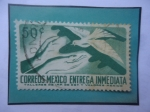 Stamps Mexico -  Correos México-Entrega Inmediata-Avión, Manos y Paloma de la Paz.