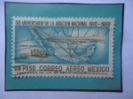 Stamps Mexico -  50°Aniversario de la Aviación Nacional (1910-1960)-Alberto Braniff (1884-1956)- Sello de 1 peso mexi