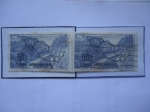 Stamps Mexico -  Ferrocarril de Chichuahua al Pacifico- Mapa Línea Ferrea- Sello de 60Ct. Año 1961