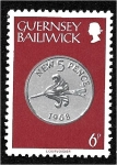 Sellos de Europa - Reino Unido -  Monedas, moneda de cinco peniques nuevos, 1968