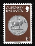 Stamps United Kingdom -  Monedas, moneda de diez peniques nuevos, 1970