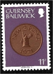 Stamps United Kingdom -  Monedas, dos peniques nuevos, 1971