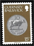 Stamps United Kingdom -  Monedas, diez peniques, 1977