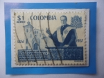 Stamps Colombia -  Monseñor, Rafael María Carrasquilla Ortega (1857-1930)-Centenario de su Nacimiento (1857-1957)