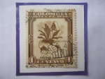 Stamps Colombia -  Masdevallia Chimaera- 75°Aniversario de la Unión Postal Universal-U.P.U.(1874-1949)-Sello de 1 Ctvo.