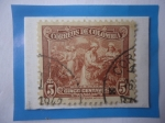 Stamps Colombia -  Café Suave- Serie: 1939-1949- sello de 5 Ctvs. Año 1939-Las Caponeras.